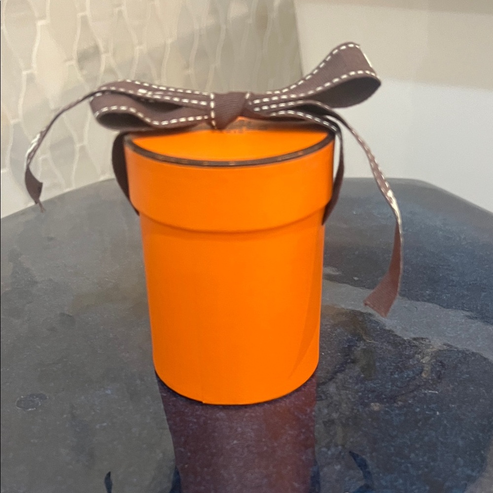 Orange Gift Box with Brown Ribbon